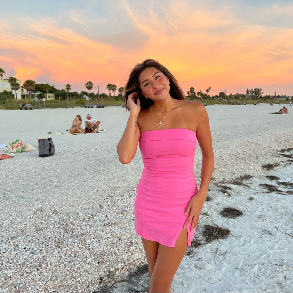 Pink mini dress